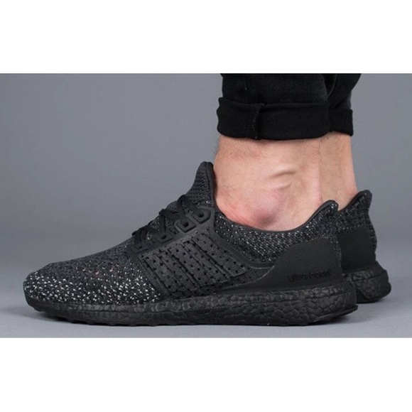 Adidas men’s UltraBoost Clima shoes in the Carbon/Triple Black colorway.